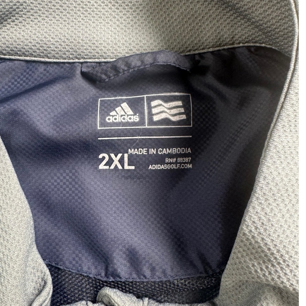 Adidas Golf Windbreaker Jacket Full Zip Lightweight Gray 2XL Mens - Picture 4 of 6